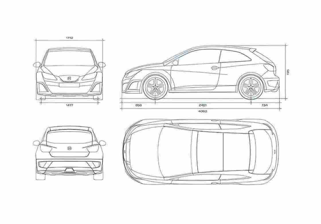 Blueprint Seat Bocanegra Coupe 2008 A4 Photo Print