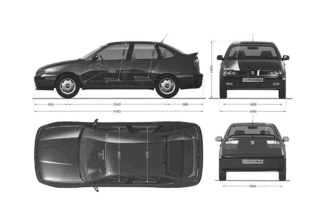 Blueprint Seat Cordoba Sedan 2000 A4 Photo Print