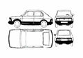 Blueprint Seat Fura 5 door Hatchback 1985 A4 Photo Print