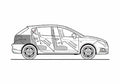 Blueprint Seat Ibiza 14SE Wagon 2008 A4 Photo Print