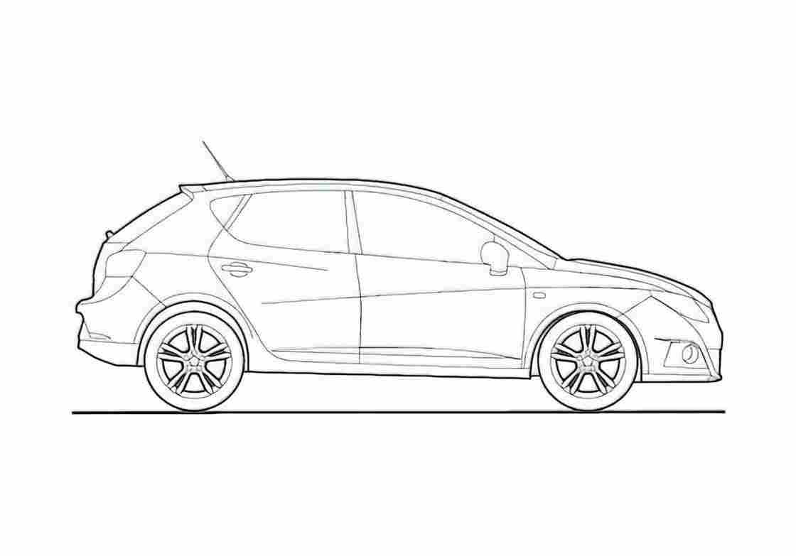 Blueprint Seat Ibiza 5 door Hatchback 2011 A4 Photo Print