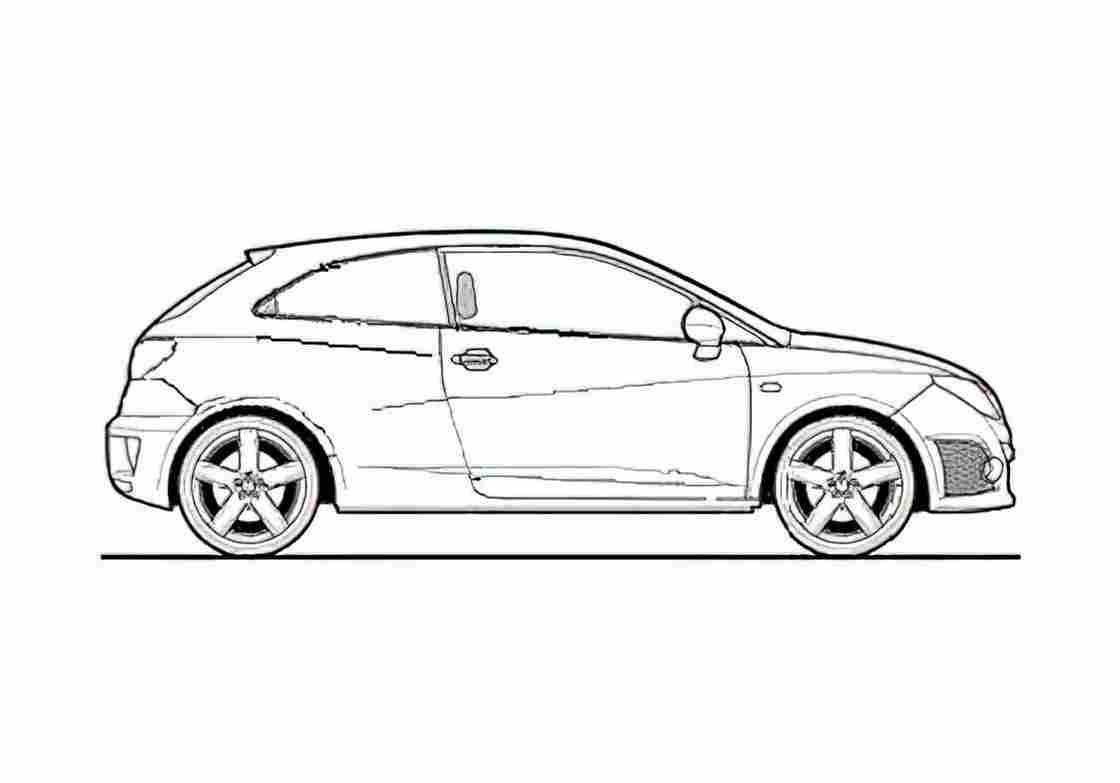 Blueprint Seat Ibiza Cupra Hatchback 2010 A4 Photo Print
