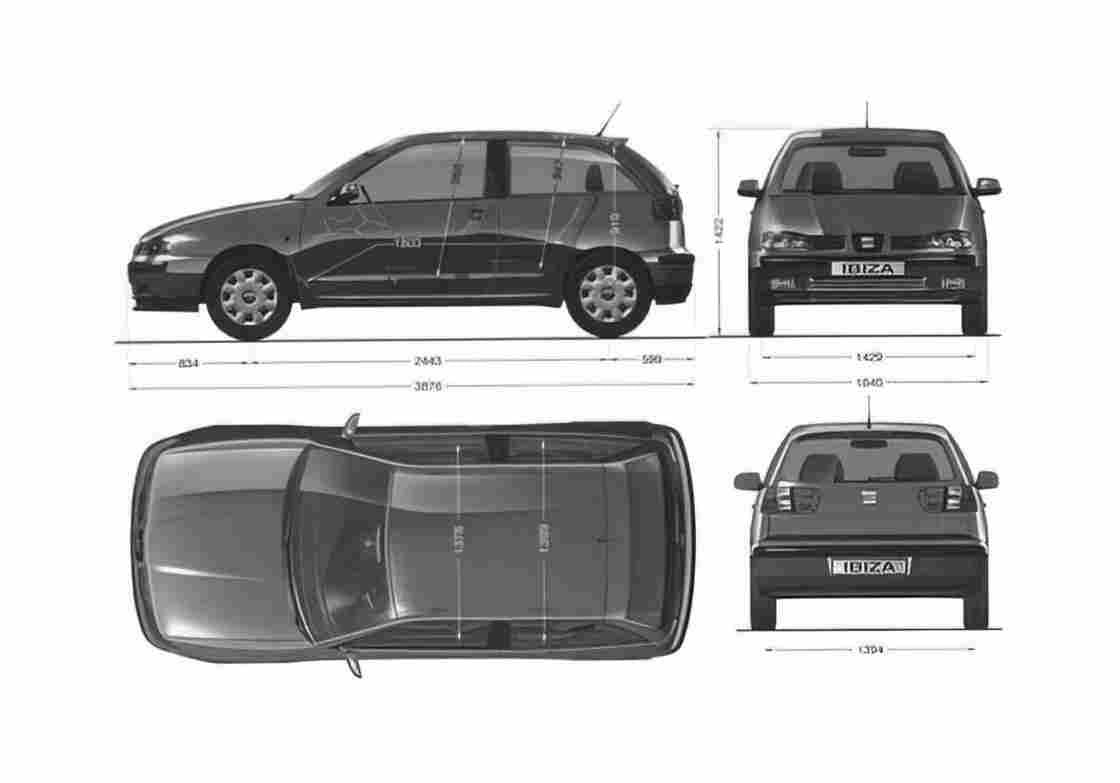 Blueprint Seat Ibiza Hatchback 1999 A4 Photo Print