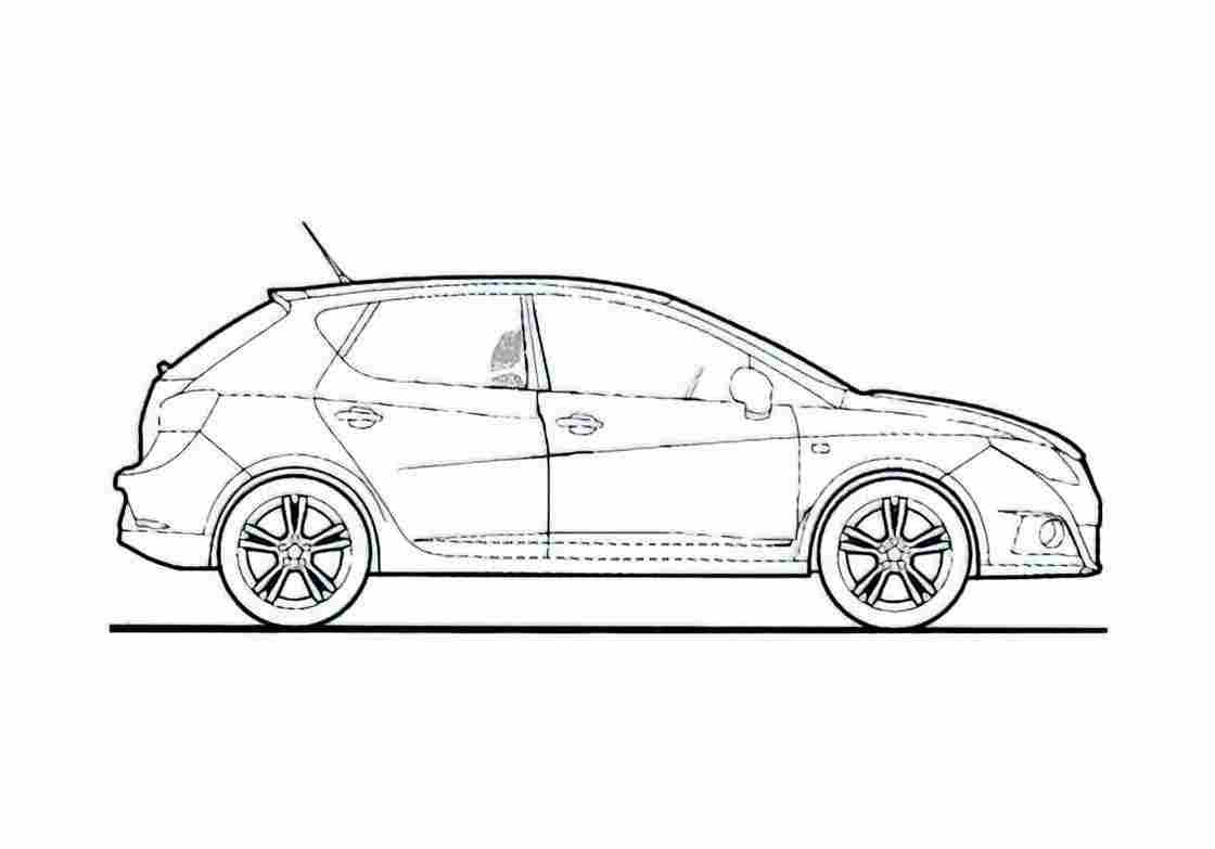 Blueprint Seat Ibiza S4 Hatchback 2008 A4 Photo Print