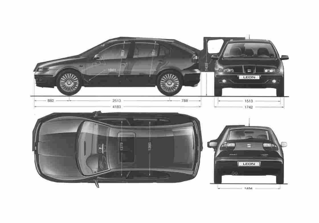 Blueprint Seat Leon Hatchback 2000 A4 Photo Print