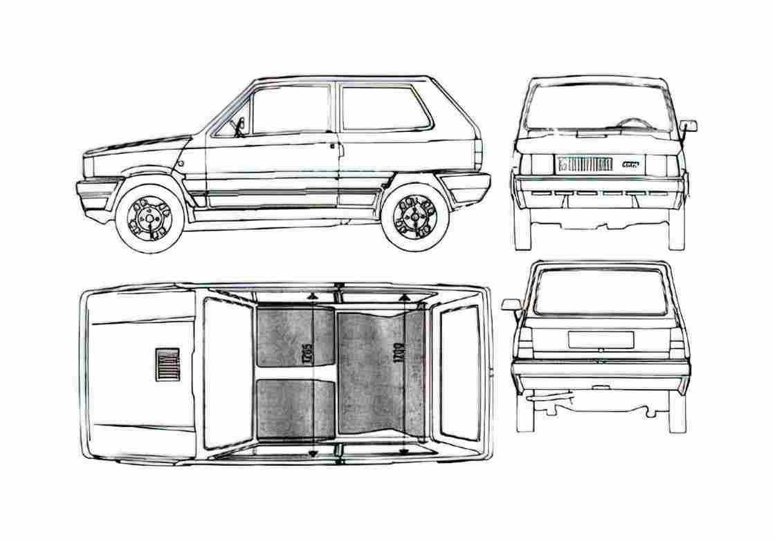 Blueprint Seat Panda Hatchback 1981 A4 Photo Print