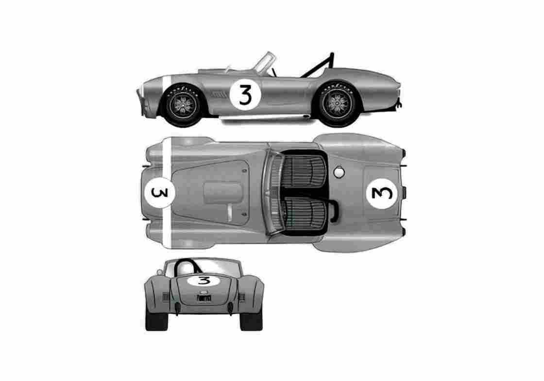 Blueprint Shelby 427 Cobra Roadster 1964 A4 Photo Print