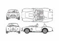 Blueprint Shelby Cobra 427 S Cabriolet 1964 A4 Photo Print