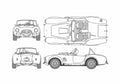 Blueprint Shelby Cobra 427SC Roadster 1965 A4 Photo Print