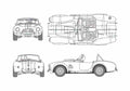 Blueprint Shelby Cobra DX Version Roadster 1969 A4 Photo Print