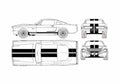 Blueprint Shelby GT500 Eleanor Coupe 1967 A4 Photo Print