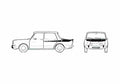 Blueprint Simca 1000 Rallye Sedan 1968 A4 Photo Print