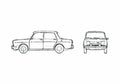 Blueprint Simca 1000 SR Sedan 1968 A4 Photo Print