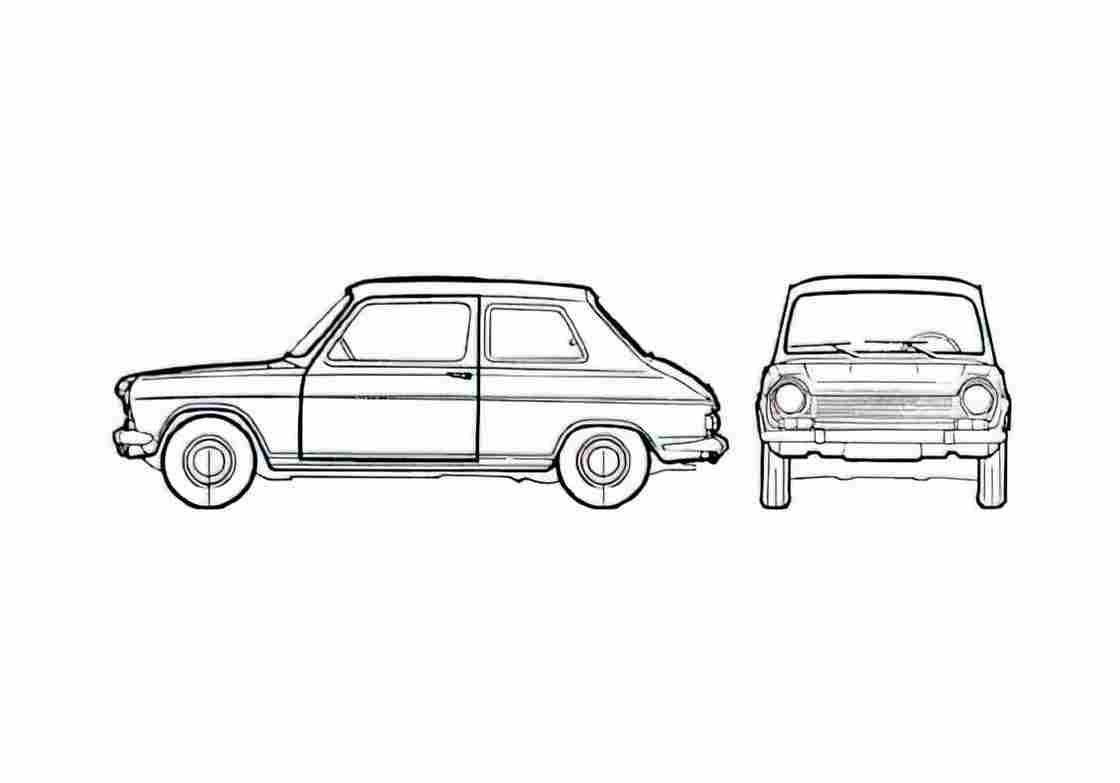 Blueprint Simca 1100 LS 3 door Hatchback 1973 A4 Photo Print