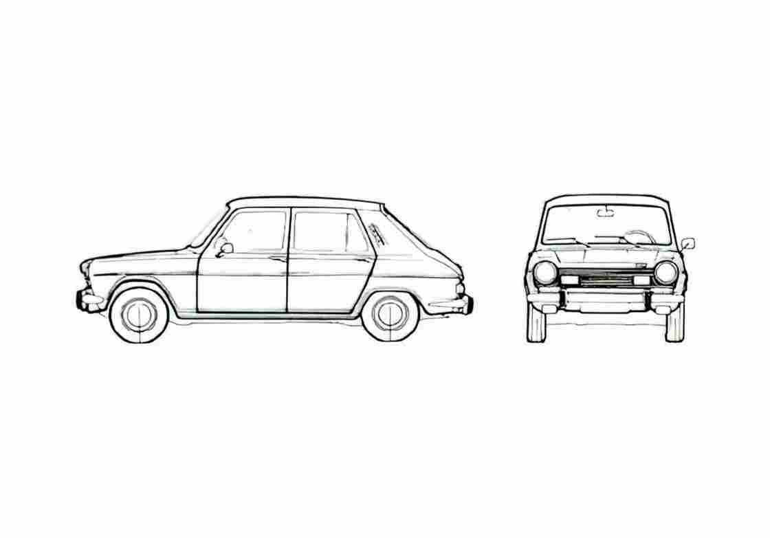 Blueprint Simca 1100 Special 5 door Hatchback 1972 A4 Photo Print