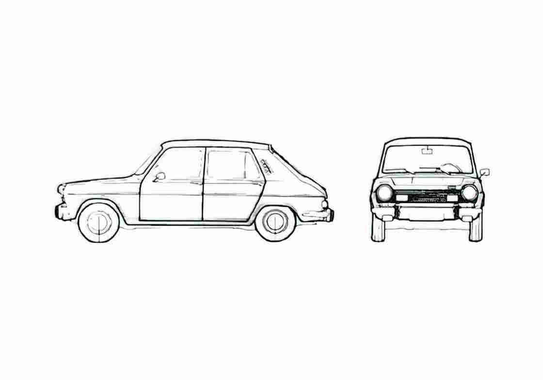 Blueprint Simca 1100 TI 5 door Hatchback 1976 A4 Photo Print