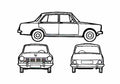 Blueprint Simca 1300 Sedan 1964 A4 Photo Print