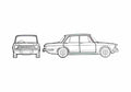 Blueprint Simca 1301 Sedan 1970 A4 Photo Print