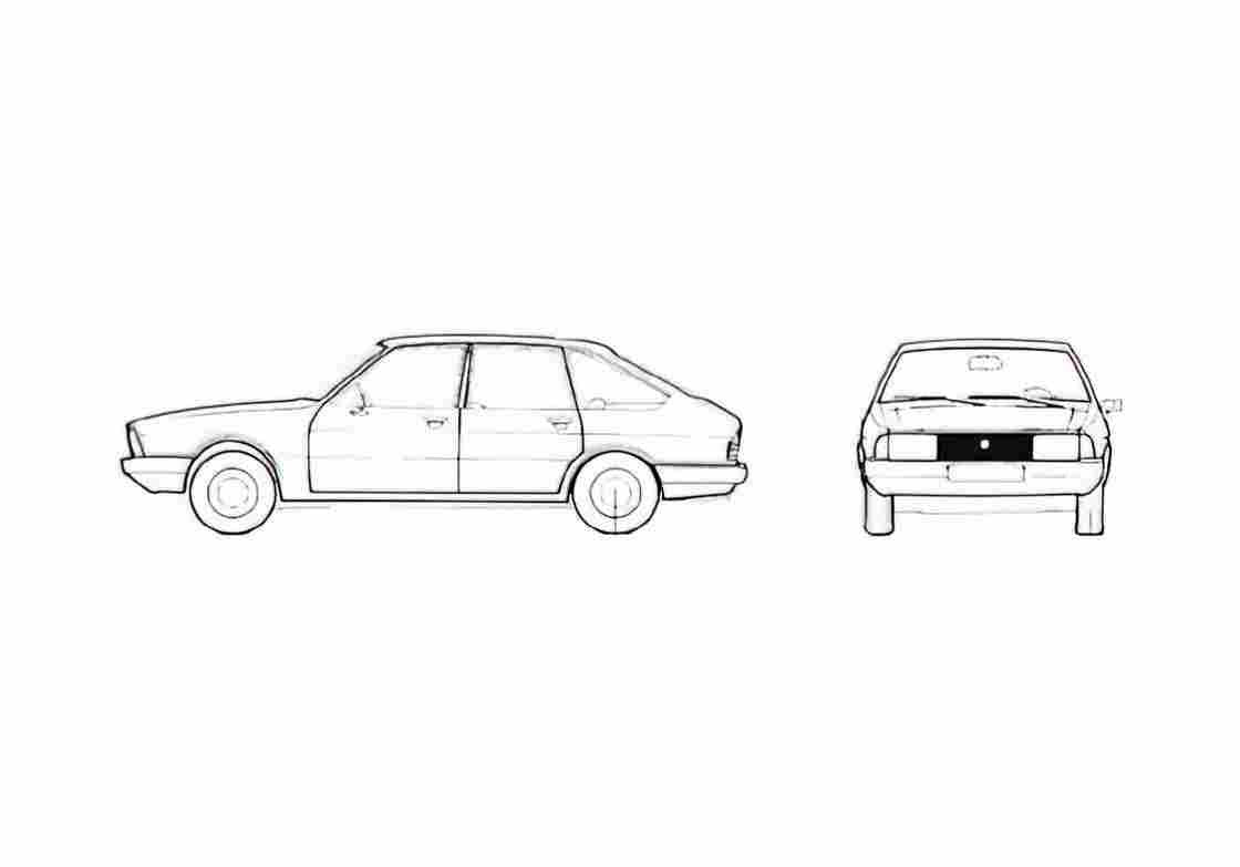 Blueprint Simca 1307 GLS Hatchback 1976 A4 Photo Print
