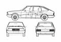 Blueprint Simca 1307 Hatchback 1977 A4 Photo Print