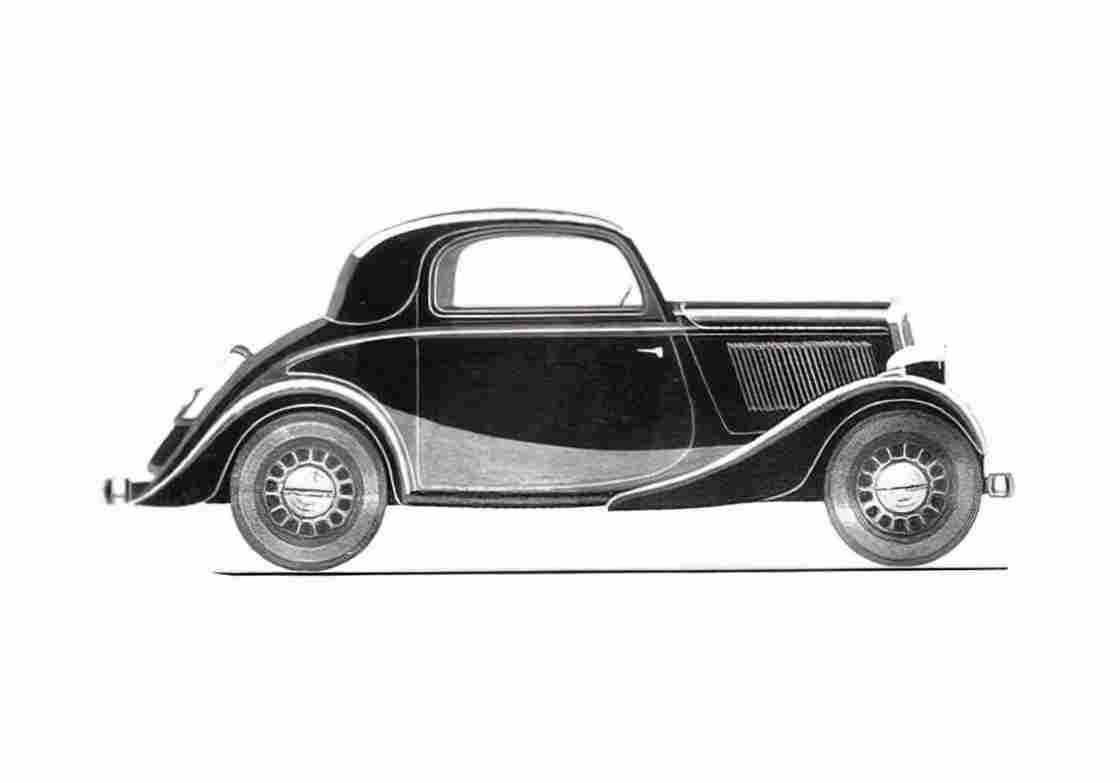 Blueprint Simca 6 Faux Cabriolet 1936 A4 Photo Print