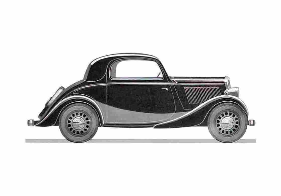 Blueprint Simca 6 Faux Cabriolet 1937 A4 Photo Print