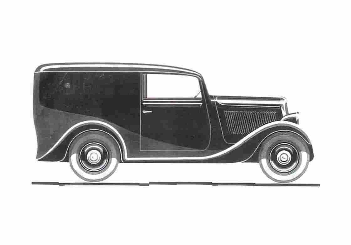 Blueprint Simca 6 Fourgon Van 1936 A4 Photo Print