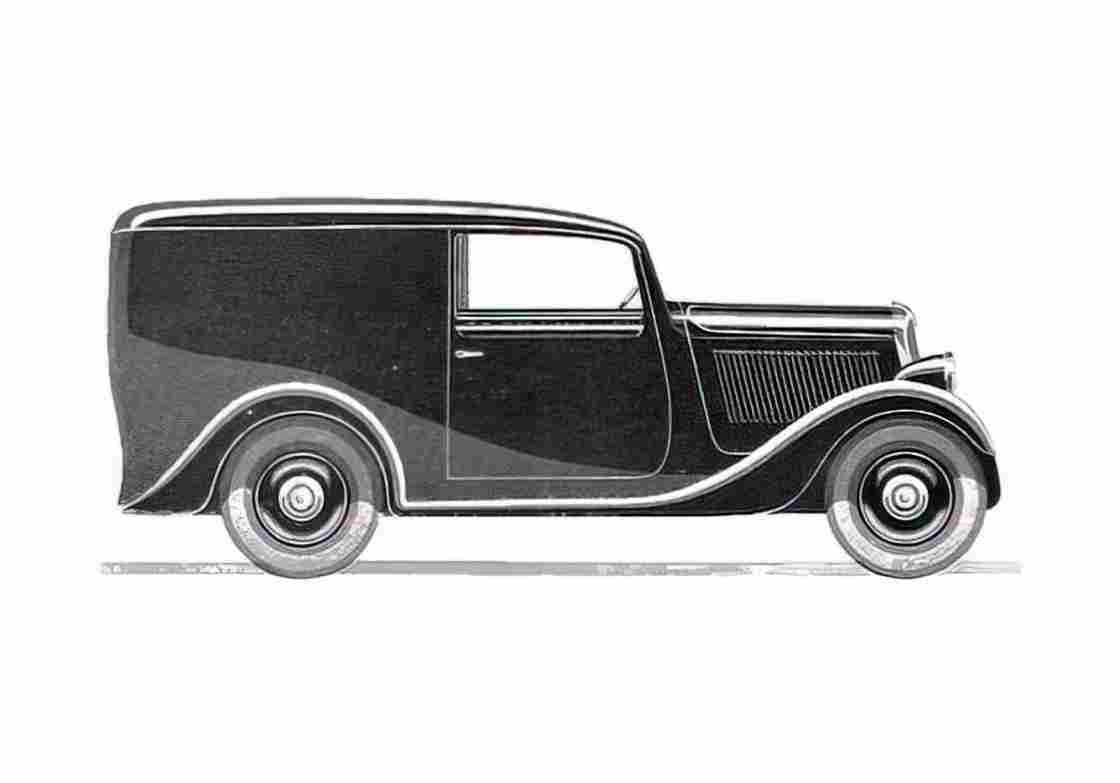 Blueprint Simca 6 Fourgon Van 1937 A4 Photo Print