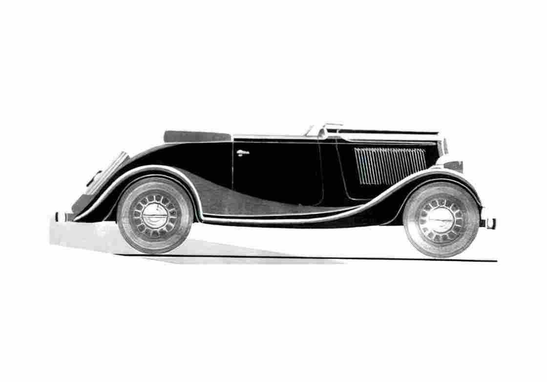Blueprint Simca 6 Roadster 1936 A4 Photo Print