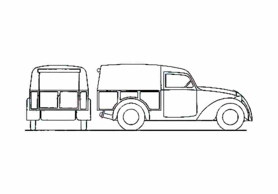 Blueprint Simca 8 Camionnette Van 1946 A4 Photo Print