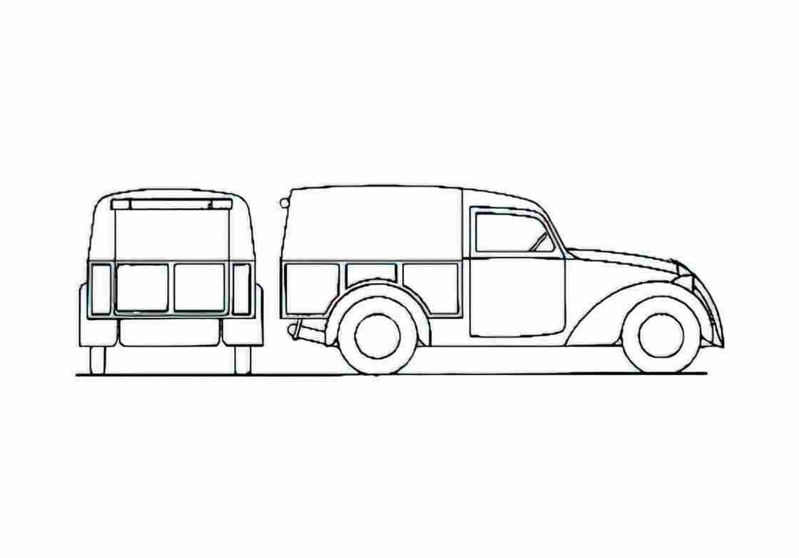 Blueprint Simca 8 Camionnette Van 1948 A4 Photo Print