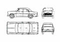 Blueprint Simca Ariane Sedan 1965 A4 Photo Print
