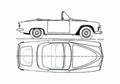 Blueprint Simca Aronde 1100 Oceane Cabriolet 1957 A4 Photo Print