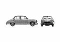 Blueprint Simca Aronde Sedan 1951 A4 Photo Print