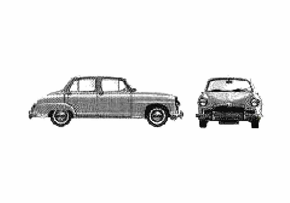 Blueprint Simca Aronde Sedan 1951 A4 Photo Print