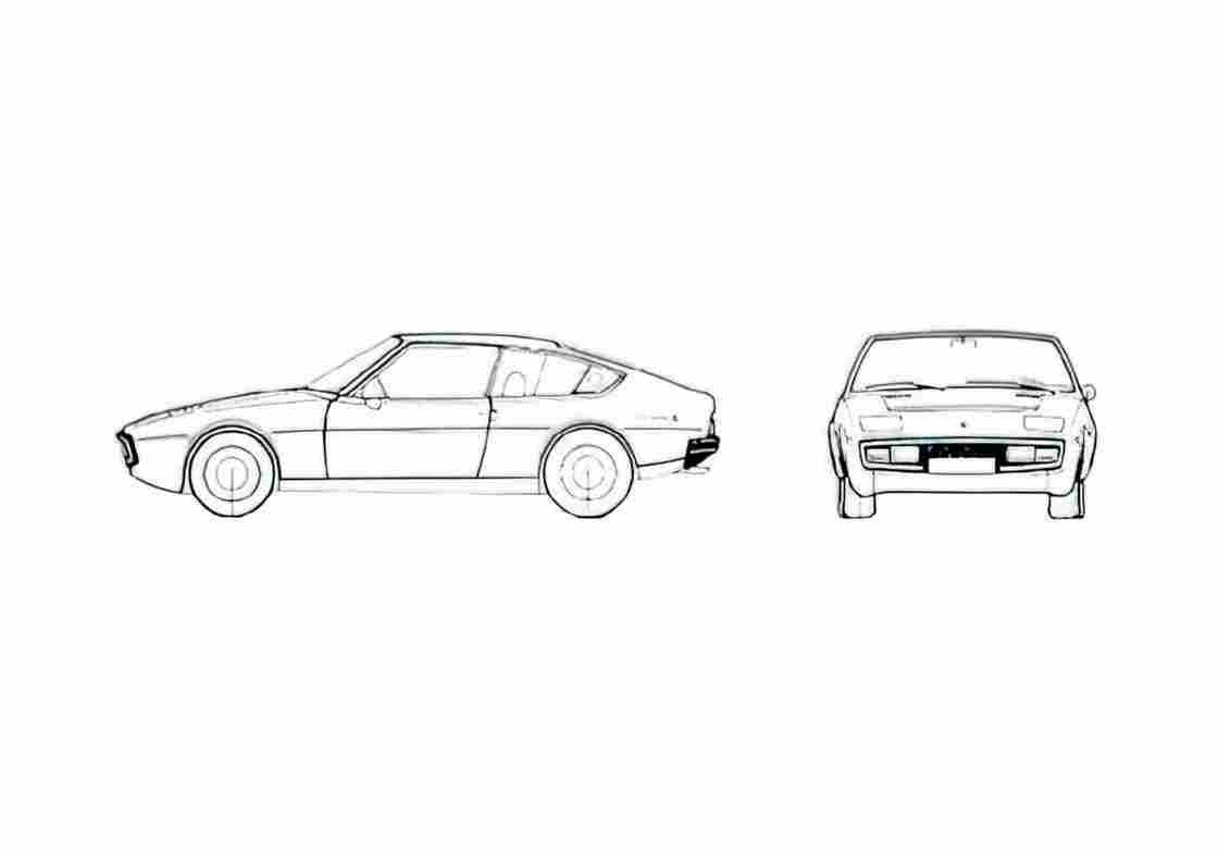 Blueprint Simca Matra Bagheera S Coupe 1975 A4 Photo Print