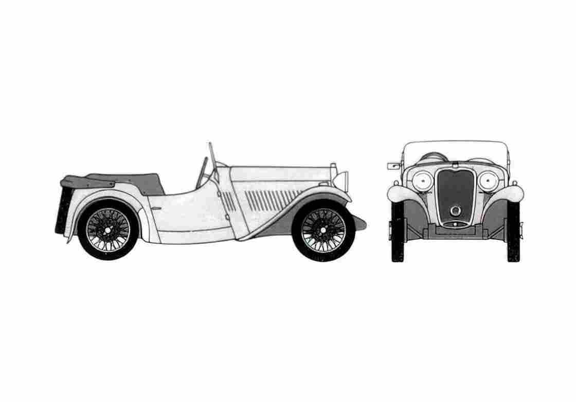 Blueprint Singer Nine Cabriolet 1934 A4 Photo Print