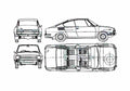 Blueprint Skoda 110R Coupe 1970 A4 Photo Print