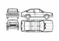 Blueprint Skoda 120 Garde Coupe 1981 A4 Photo Print