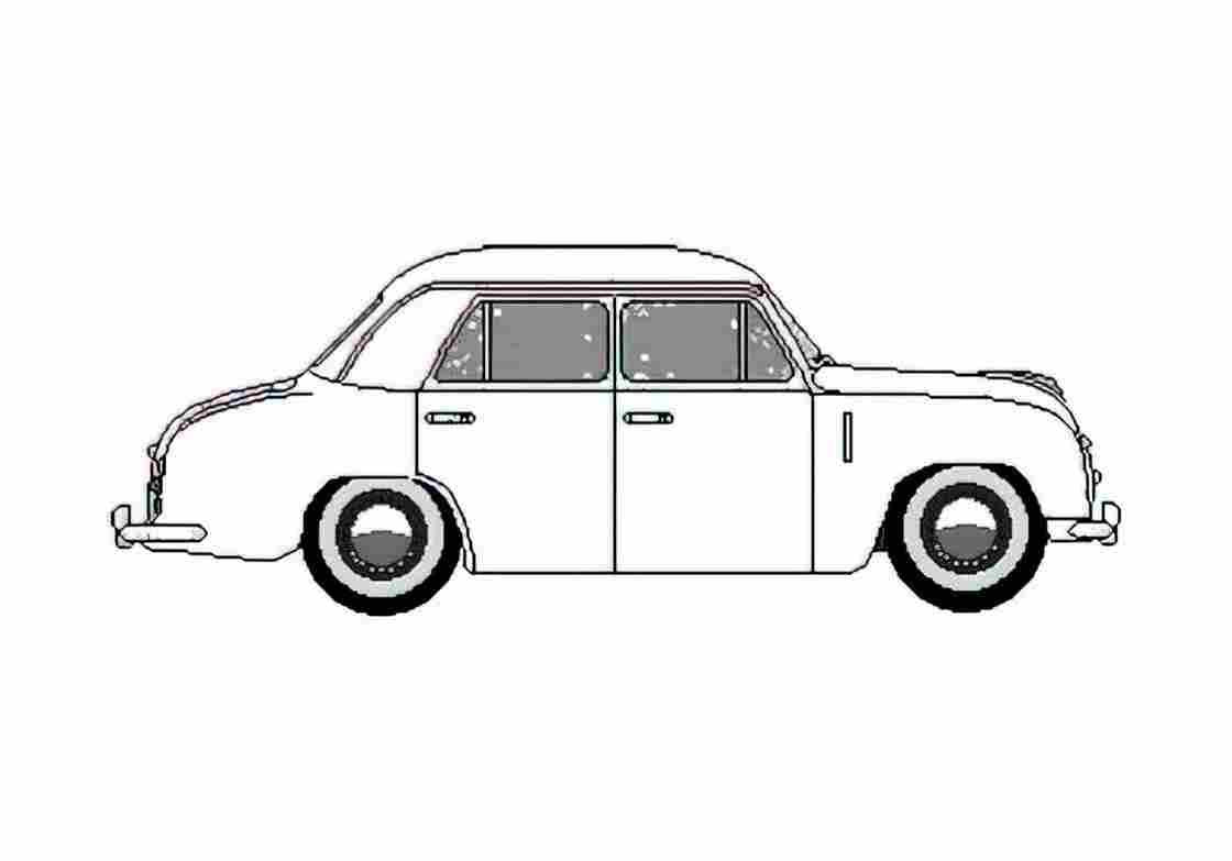 Blueprint Skoda 1200 Sedan 1952 A4 Photo Print
