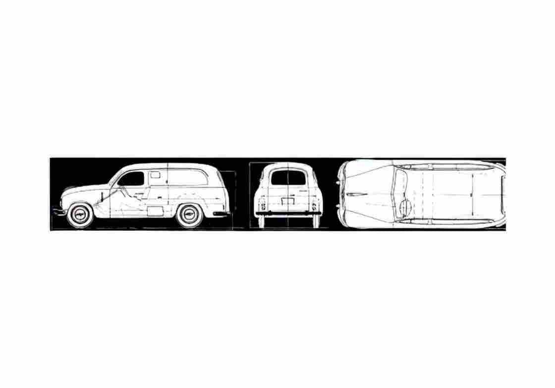 Blueprint Skoda 1200 Van 1952 A4 Photo Print