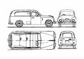 Blueprint Skoda 1200 Van 1956 A4 Photo Print