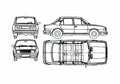 Blueprint Skoda 120L Estelle Sedan 1976 A4 Photo Print