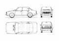 Blueprint Skoda 120L Sedan 1976 A4 Photo Print
