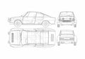Blueprint Skoda 130 RS Coupe 1978 A4 Photo Print