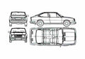 Blueprint Skoda 130G Rapid Sedan 1984 A4 Photo Print