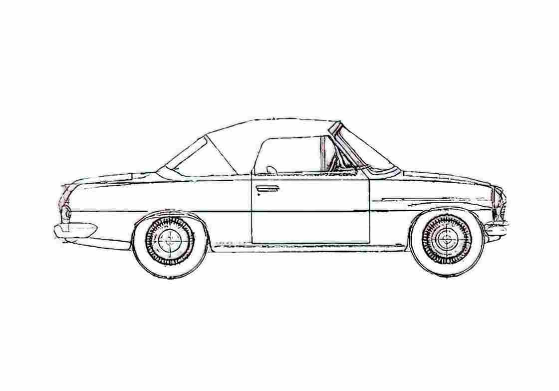 Blueprint Skoda 450 Felicia Coupe 1957 A4 Photo Print