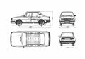Blueprint Skoda 55 Sedan 1983 A4 Photo Print