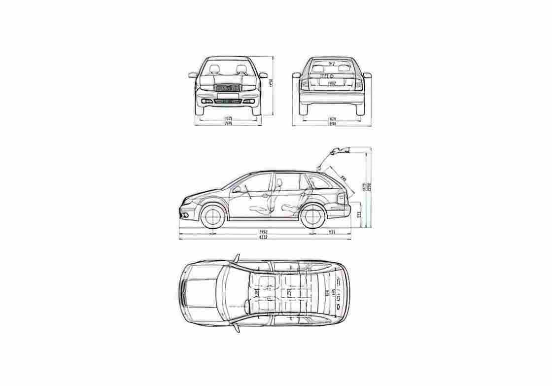 Blueprint Skoda Fabia Estate Wagon 2007 A4 Photo Print