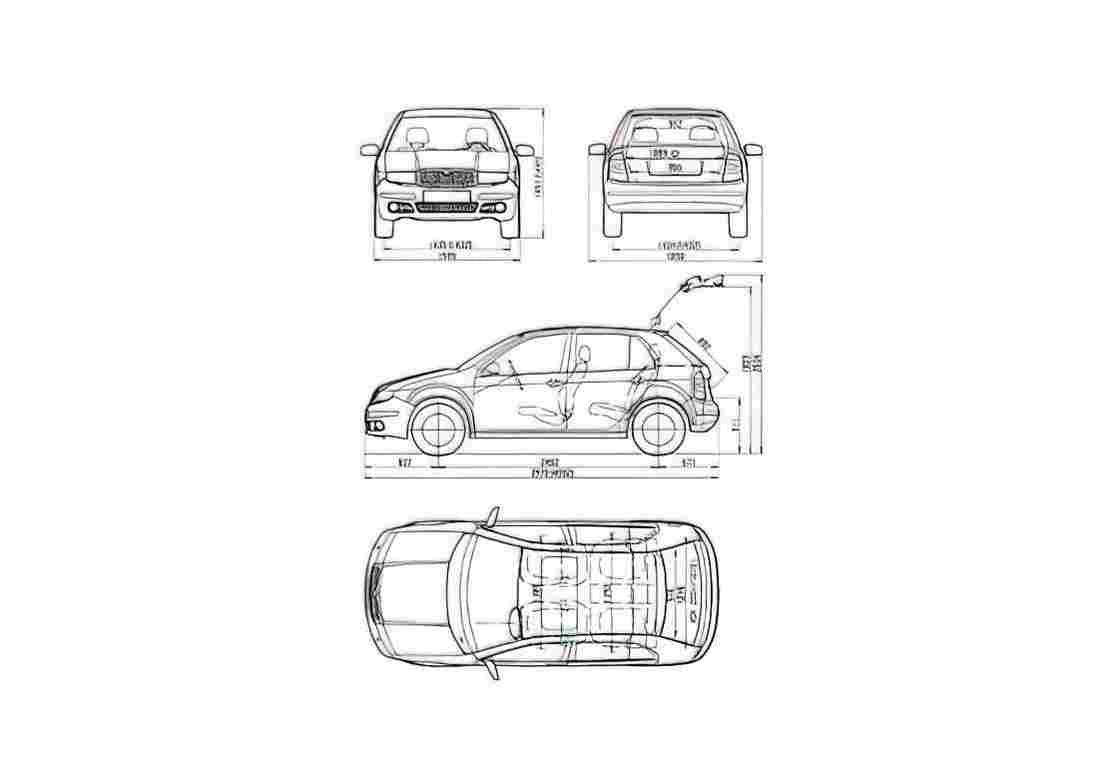 Blueprint Skoda Fabia Hatchback 2007 A4 Photo Print